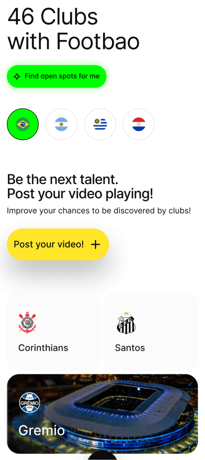 Footbao app screen