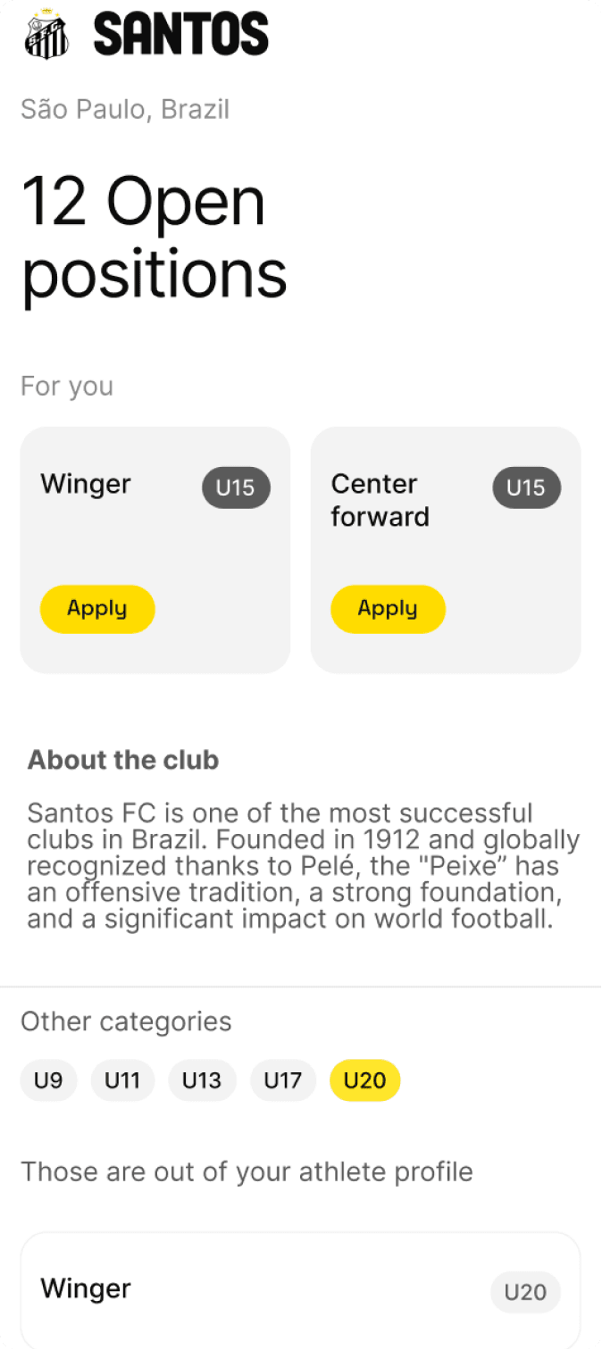 Footbao app screen