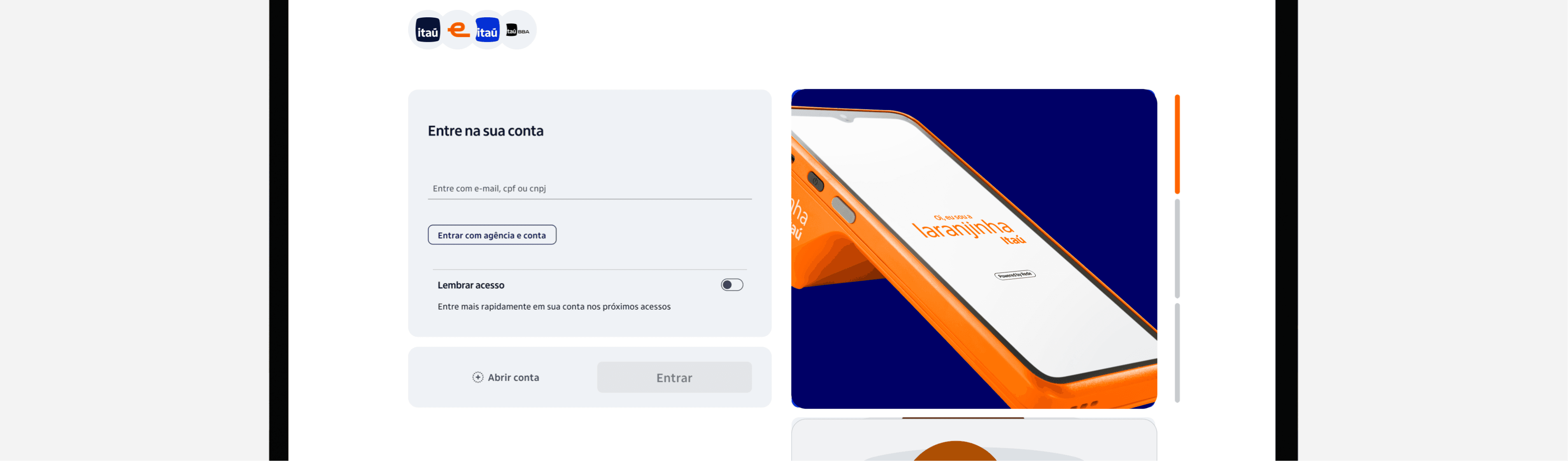 Itaú Unibanco app screen